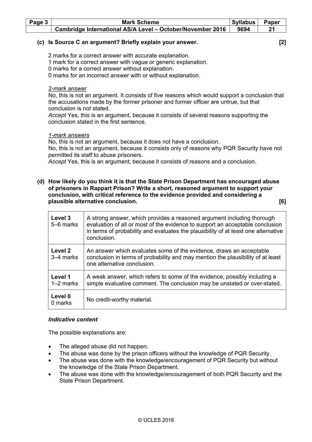 Mark scheme, page 3 of 9