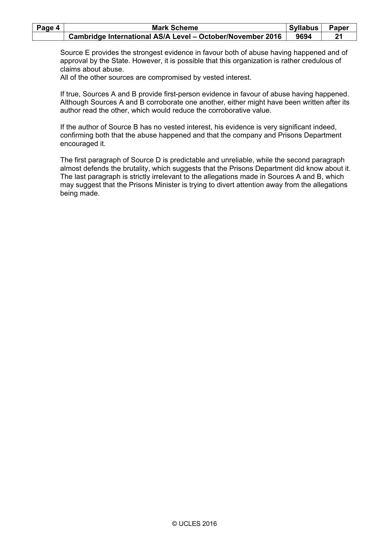 Mark scheme, page 4 of 9