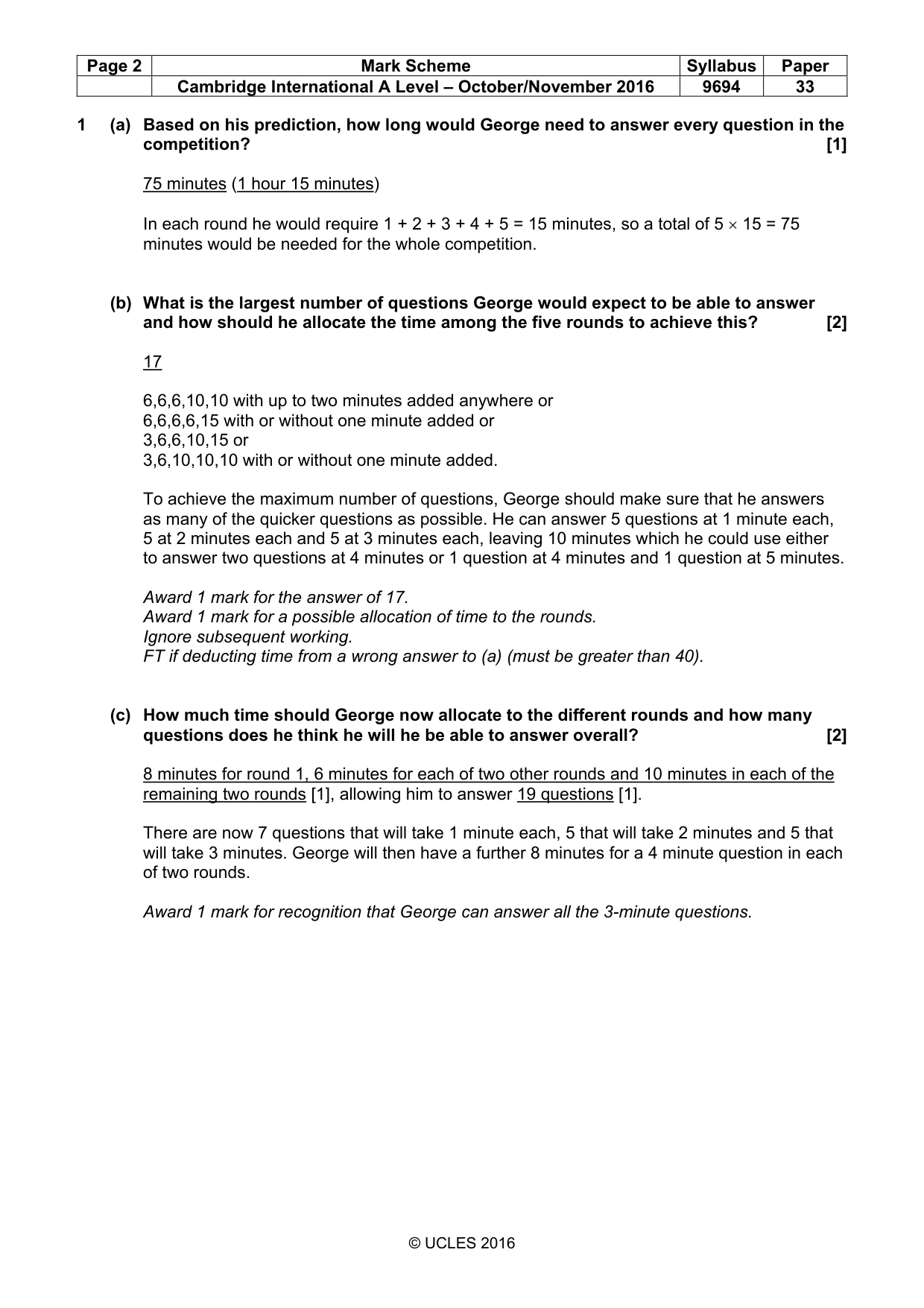 Mark scheme, page 2 of 9