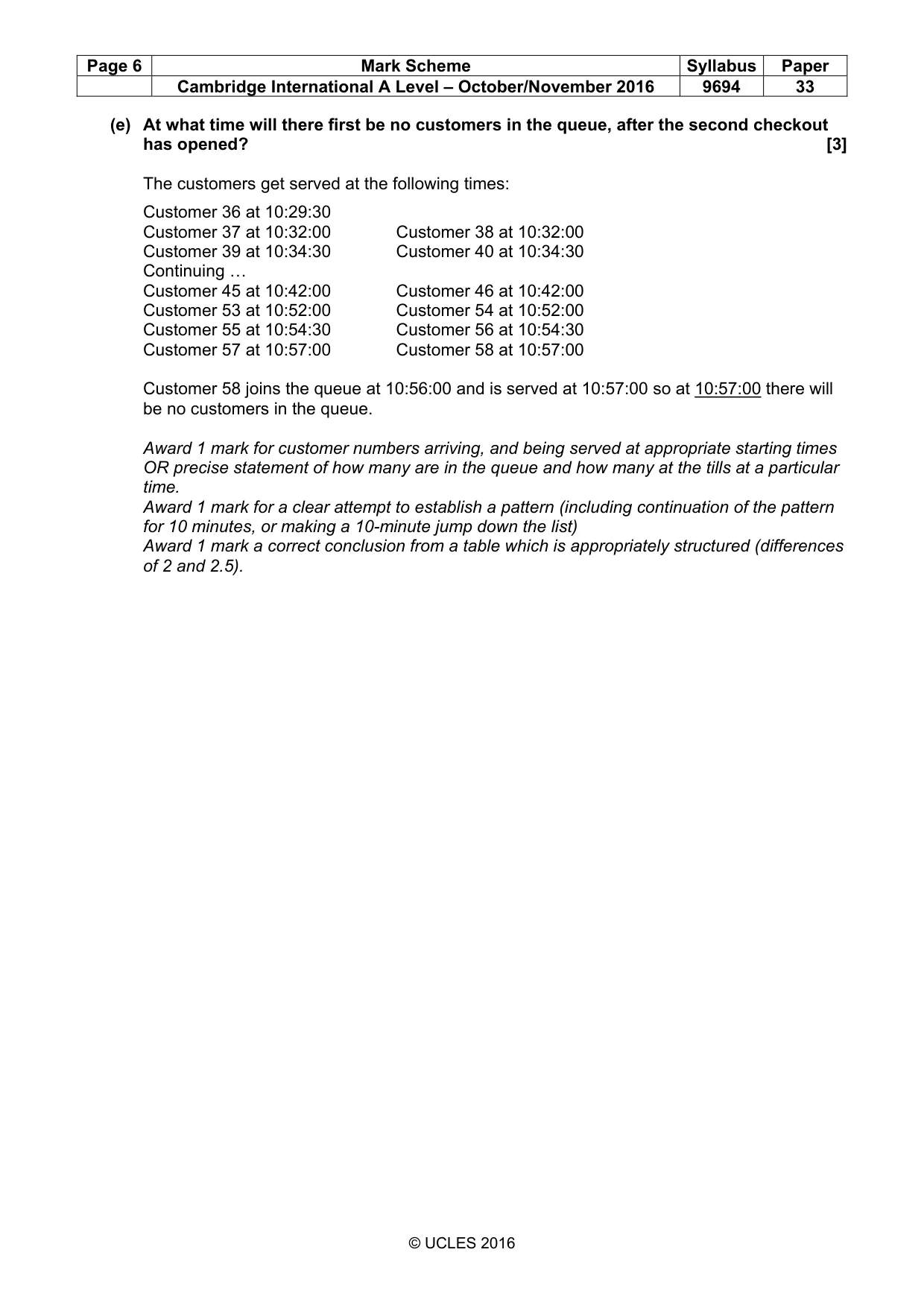 Mark scheme, page 6 of 9