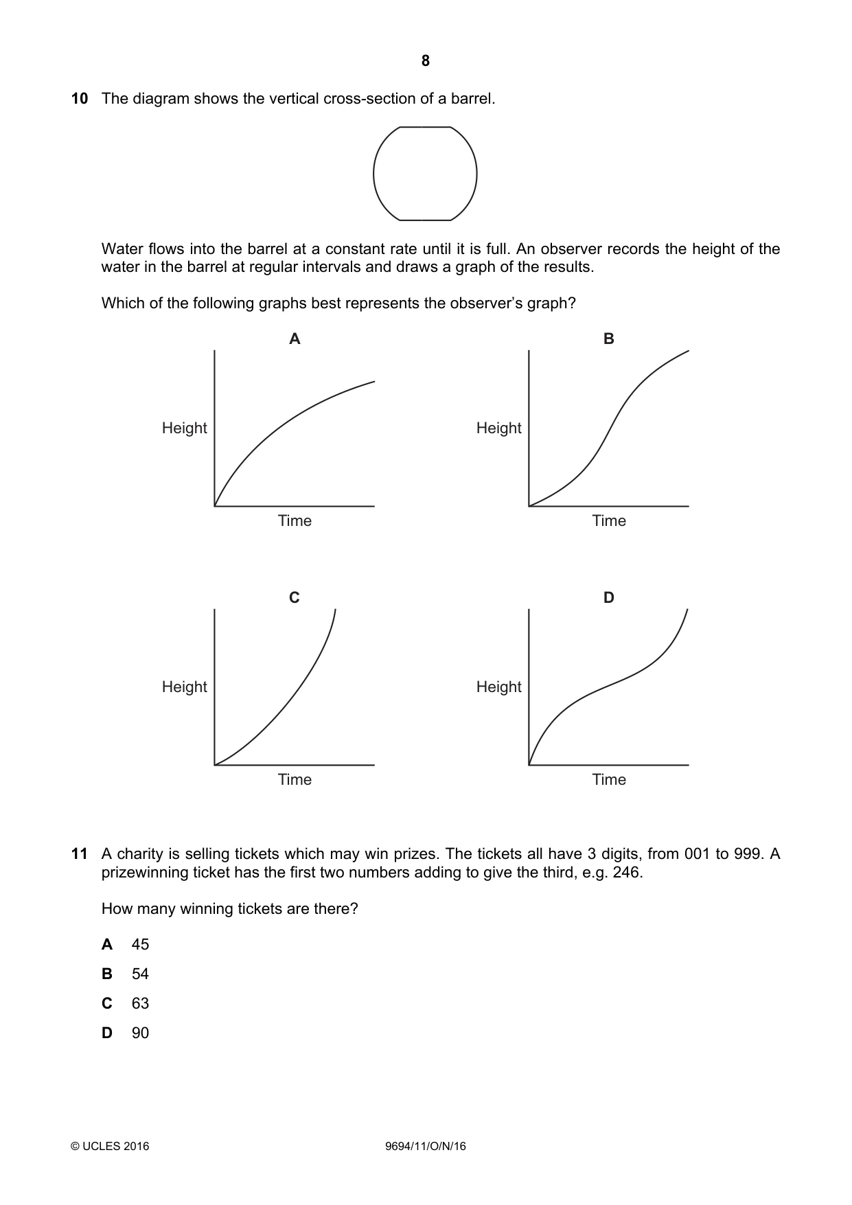 Cambridge A Level Thinking Skills 9694 2016 Oct/Nov Paper 1 · Variant 1 question paper, page 8 of 20