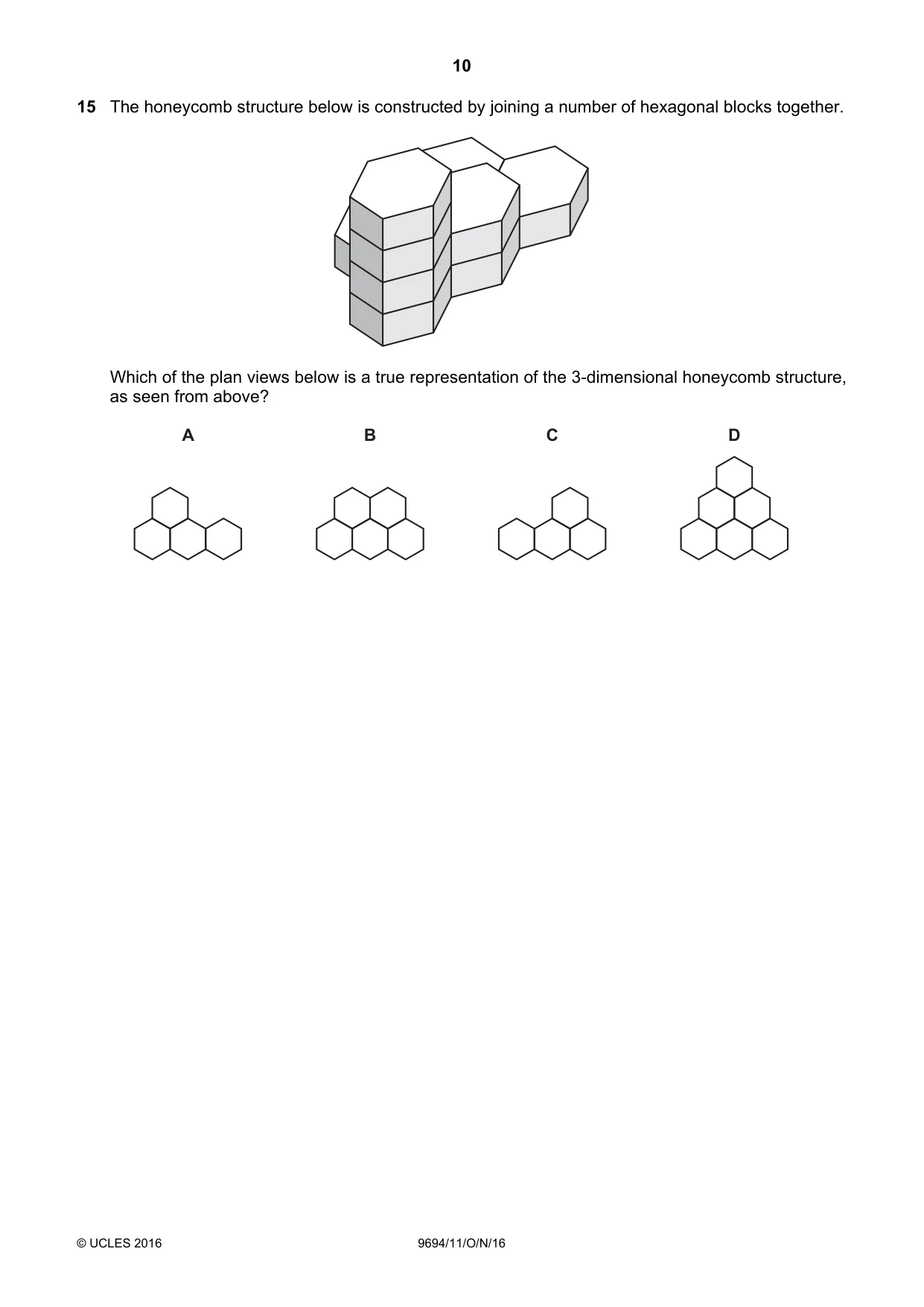 Cambridge A Level Thinking Skills 9694 2016 Oct/Nov Paper 1 · Variant 1 question paper, page 10 of 20