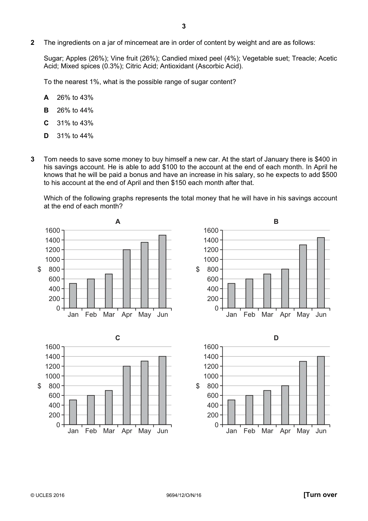 Cambridge A Level Thinking Skills 9694 2016 Oct/Nov Paper 1 · Variant 2 question paper, page 3 of 20