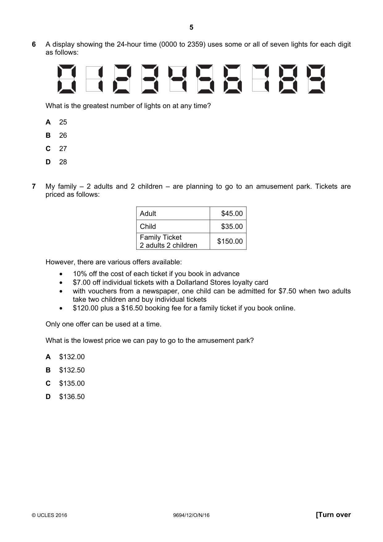 Cambridge A Level Thinking Skills 9694 2016 Oct/Nov Paper 1 · Variant 2 question paper, page 5 of 20