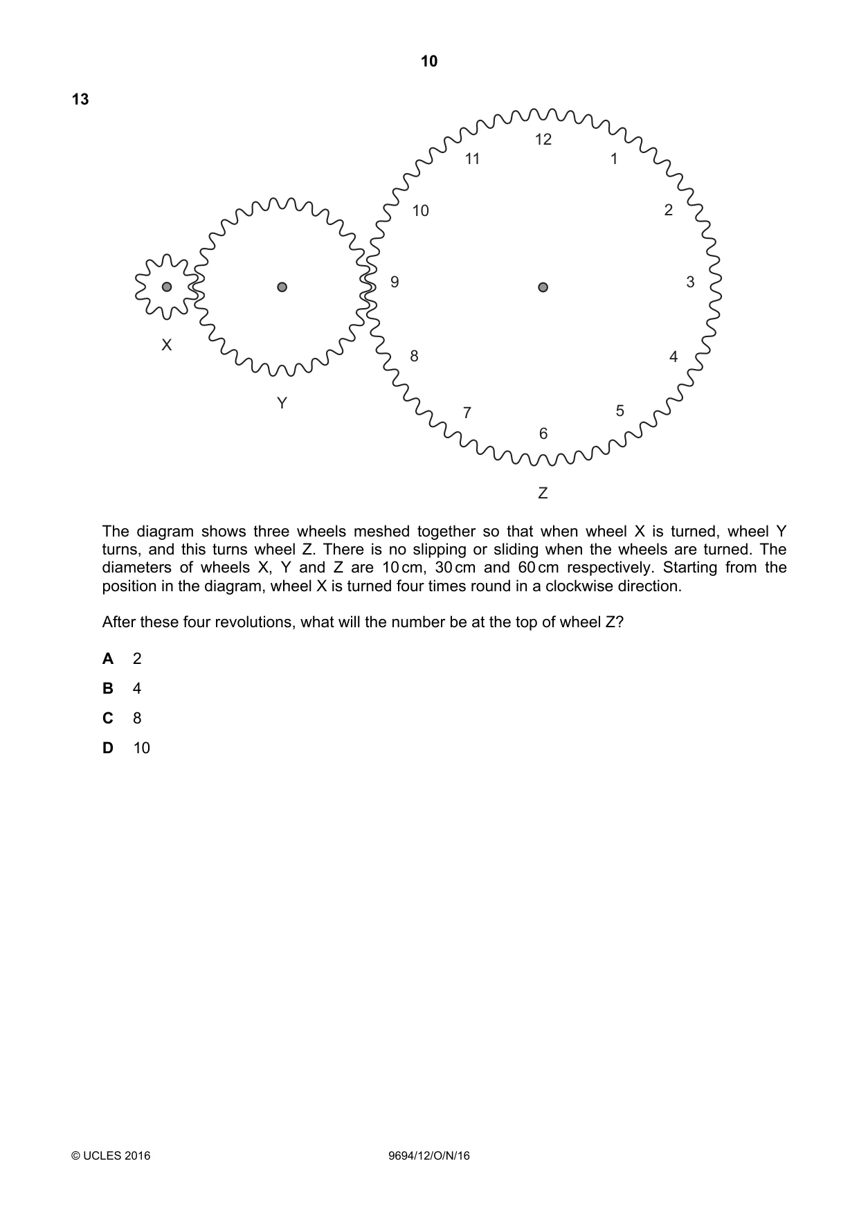 Cambridge A Level Thinking Skills 9694 2016 Oct/Nov Paper 1 · Variant 2 question paper, page 10 of 20