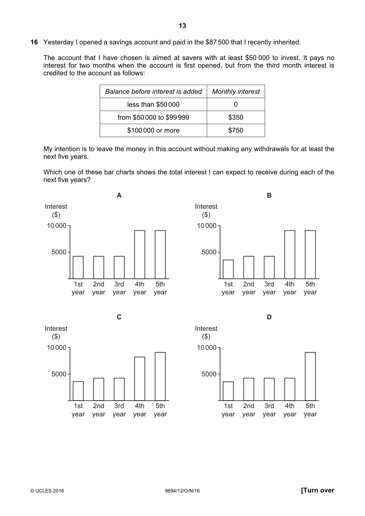Cambridge A Level Thinking Skills 9694 2016 Oct/Nov Paper 1 · Variant 2 question paper, page 13 of 20