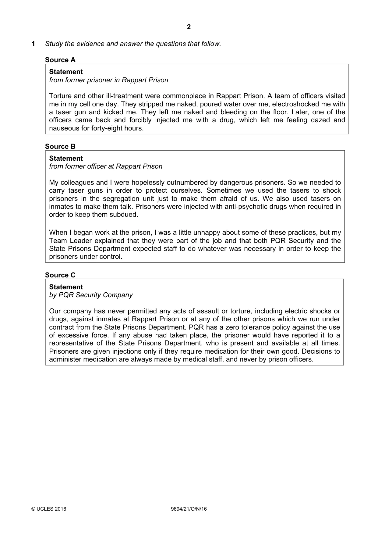 Cambridge A Level Thinking Skills 9694 2016 Oct/Nov Paper 2 · Variant 1 question paper, page 2 of 8