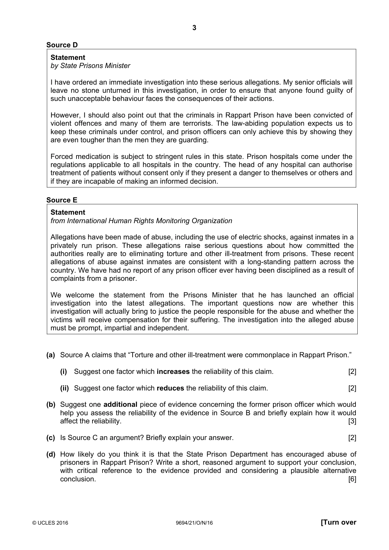 Cambridge A Level Thinking Skills 9694 2016 Oct/Nov Paper 2 · Variant 1 question paper, page 3 of 8