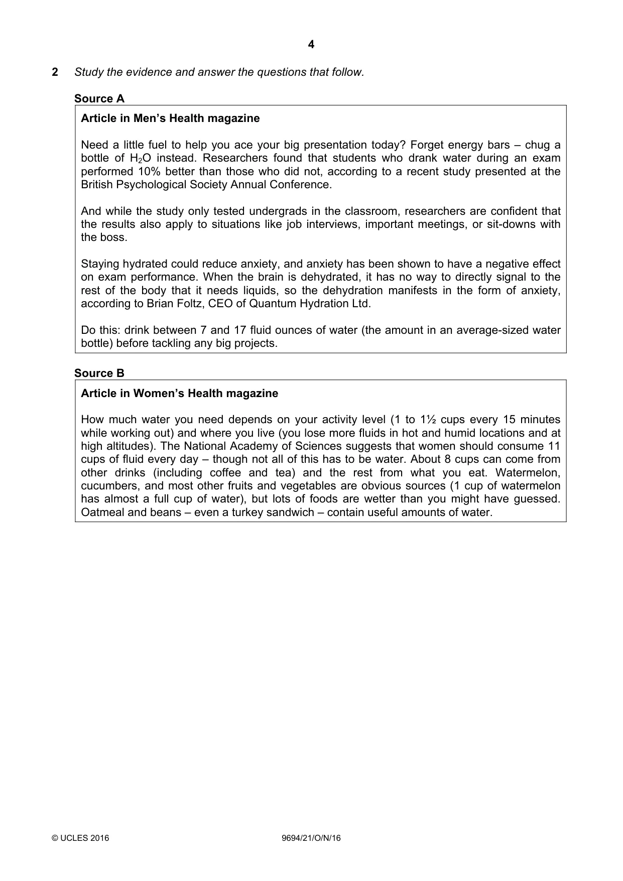Cambridge A Level Thinking Skills 9694 2016 Oct/Nov Paper 2 · Variant 1 question paper, page 4 of 8
