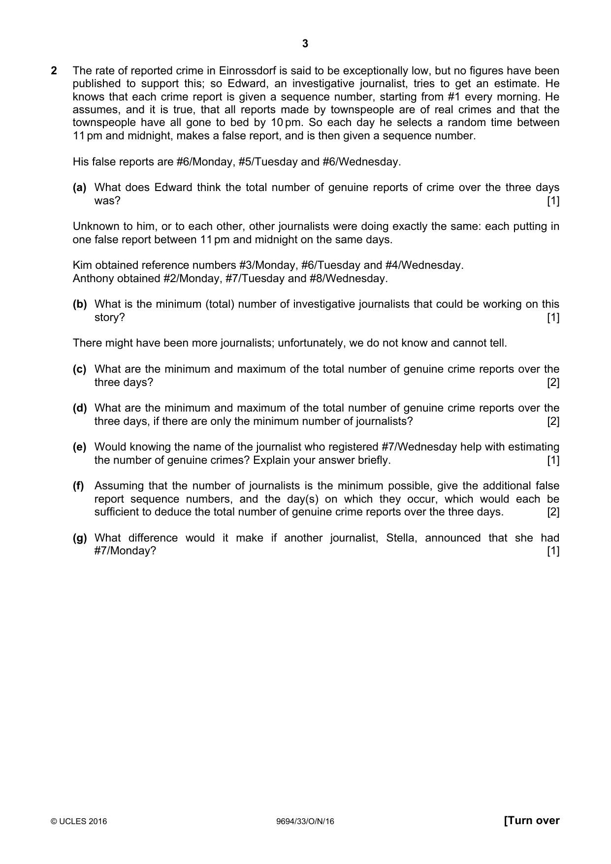 Cambridge A Level Thinking Skills 9694 2016 Oct/Nov Paper 3 · Variant 3 question paper, page 3 of 8