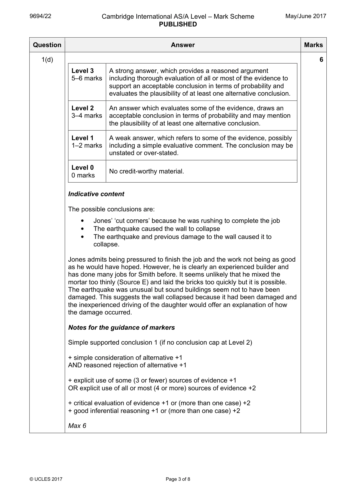 Mark scheme, page 3 of 8