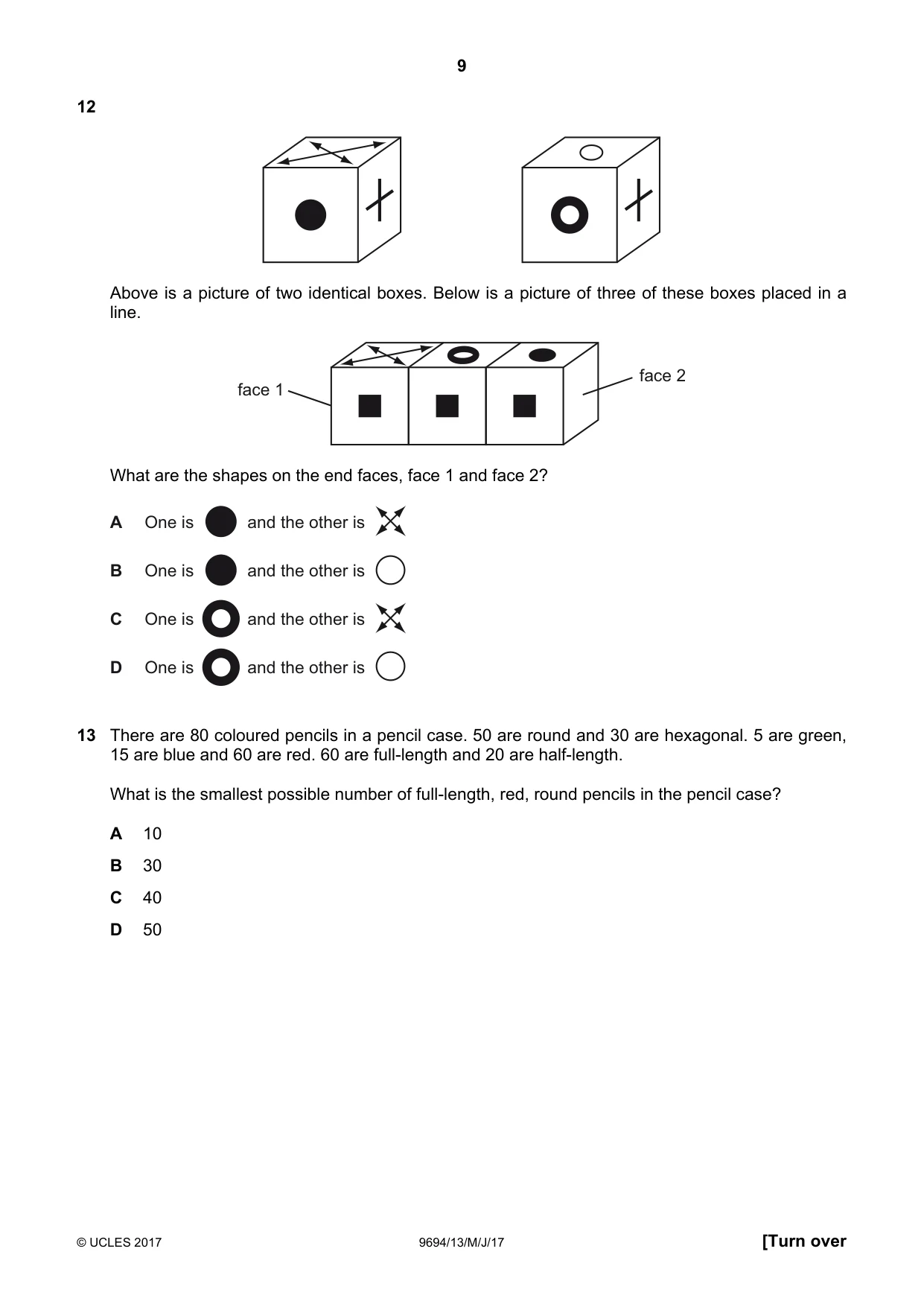 Cambridge A Level Thinking Skills 9694 2017 May/June Paper 1 · Variant 3 question paper, page 9 of 20