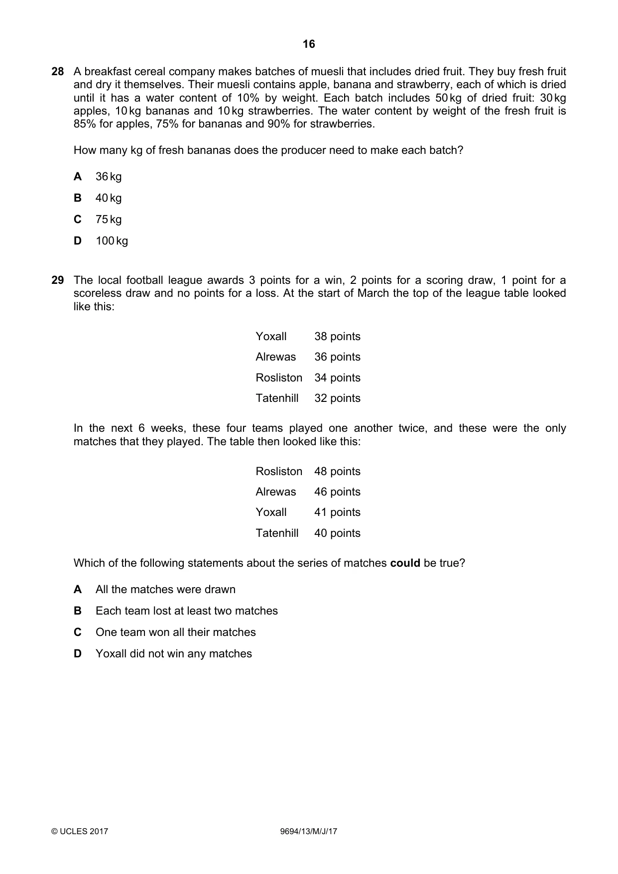 Cambridge A Level Thinking Skills 9694 2017 May/June Paper 1 · Variant 3 question paper, page 16 of 20