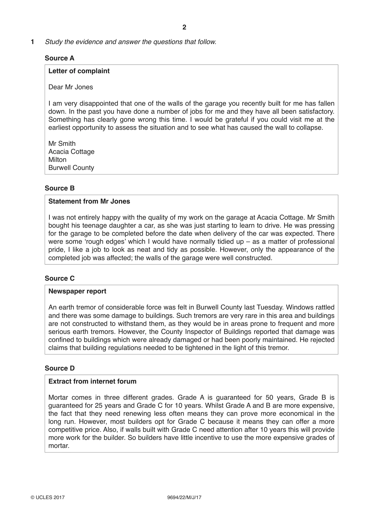 Cambridge A Level Thinking Skills 9694 2017 May/June Paper 2 · Variant 2 question paper, page 2 of 8