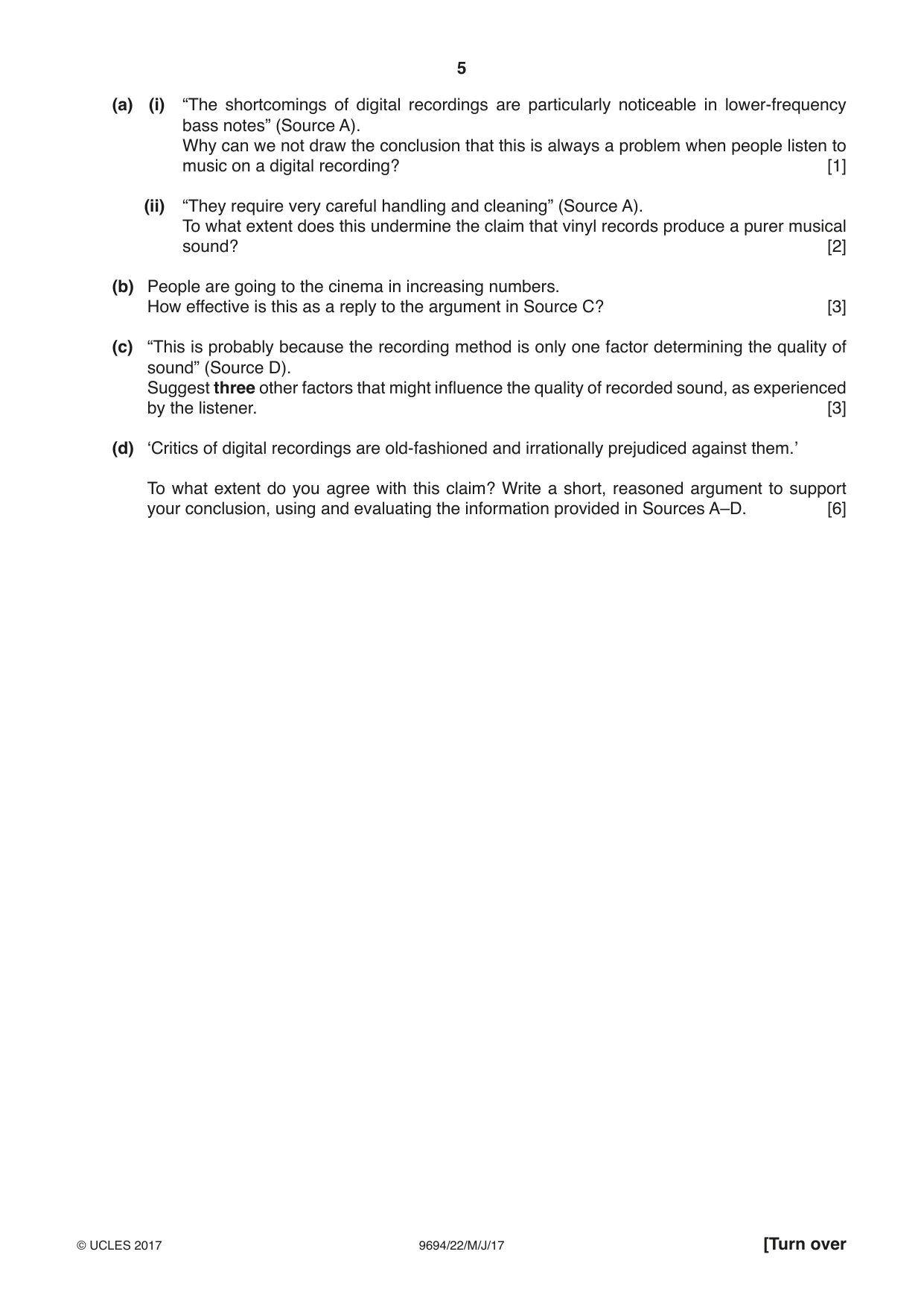 Cambridge A Level Thinking Skills 9694 2017 May/June Paper 2 · Variant 2 question paper, page 5 of 8
