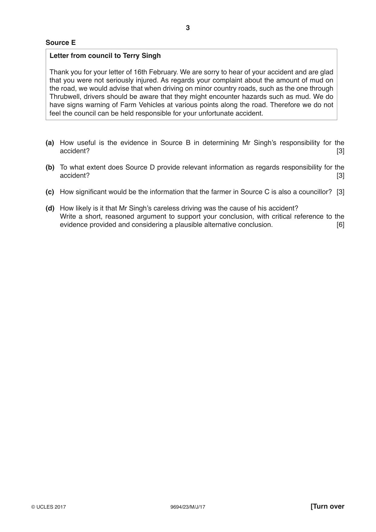 Cambridge A Level Thinking Skills 9694 2017 May/June Paper 2 · Variant 3 question paper, page 3 of 8