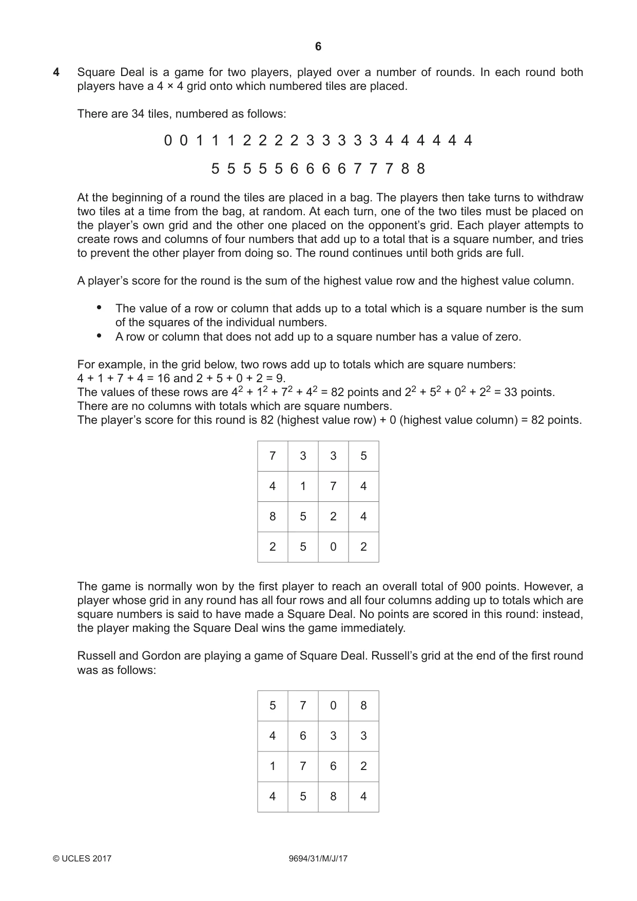 Cambridge A Level Thinking Skills 9694 2017 May/June Paper 3 · Variant 1 question paper, page 6 of 8