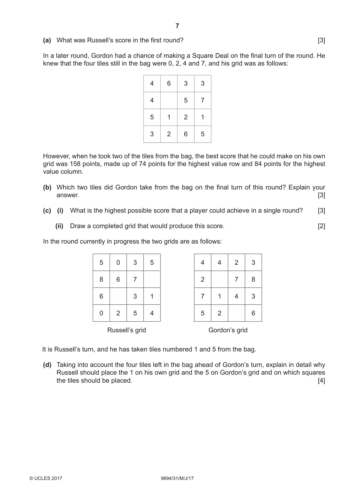 Cambridge A Level Thinking Skills 9694 2017 May/June Paper 3 · Variant 1 question paper, page 7 of 8