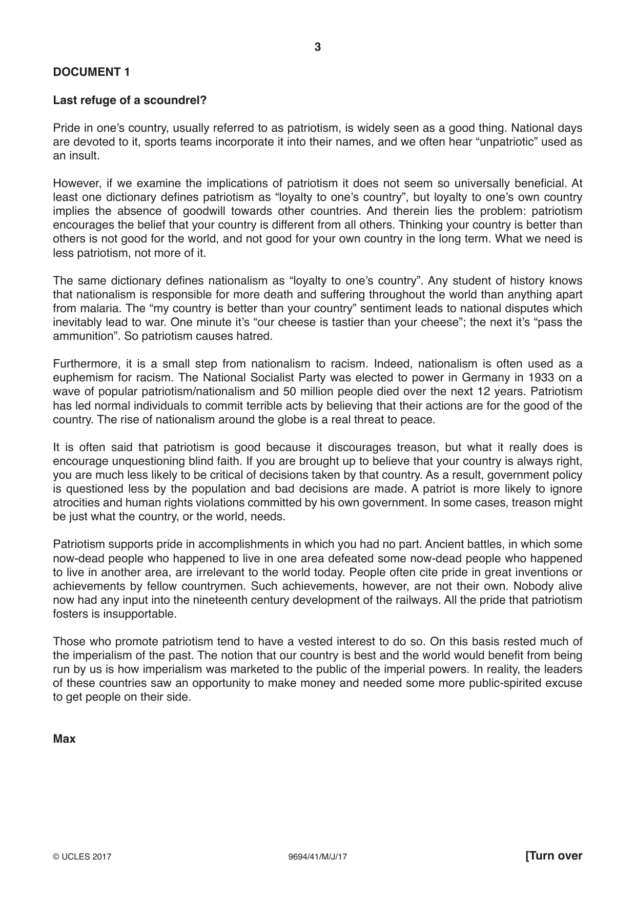 Cambridge A Level Thinking Skills 9694 2017 May/June Paper 4 · Variant 1 question paper, page 3 of 8