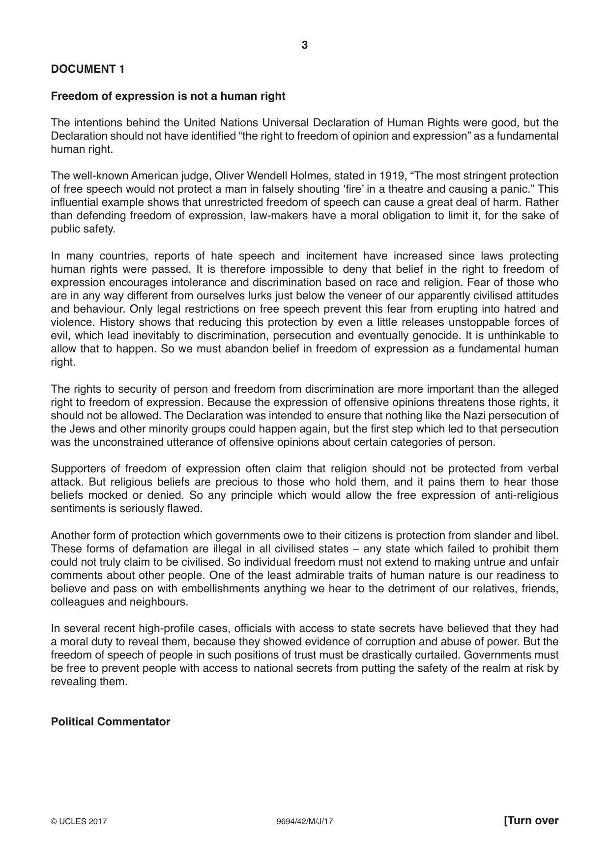Cambridge A Level Thinking Skills 9694 2017 May/June Paper 4 · Variant 2 question paper, page 3 of 8