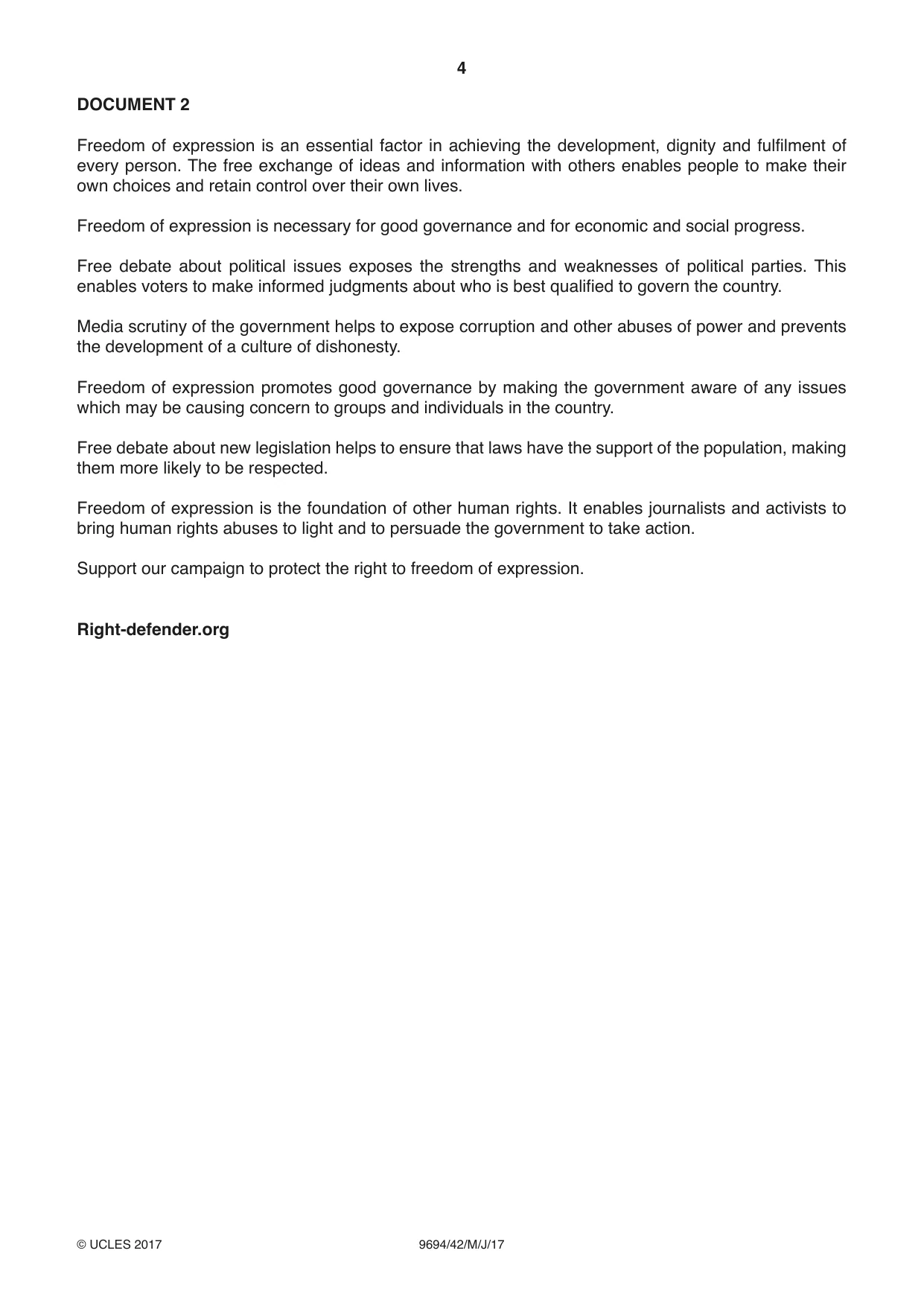 Cambridge A Level Thinking Skills 9694 2017 May/June Paper 4 · Variant 2 question paper, page 4 of 8