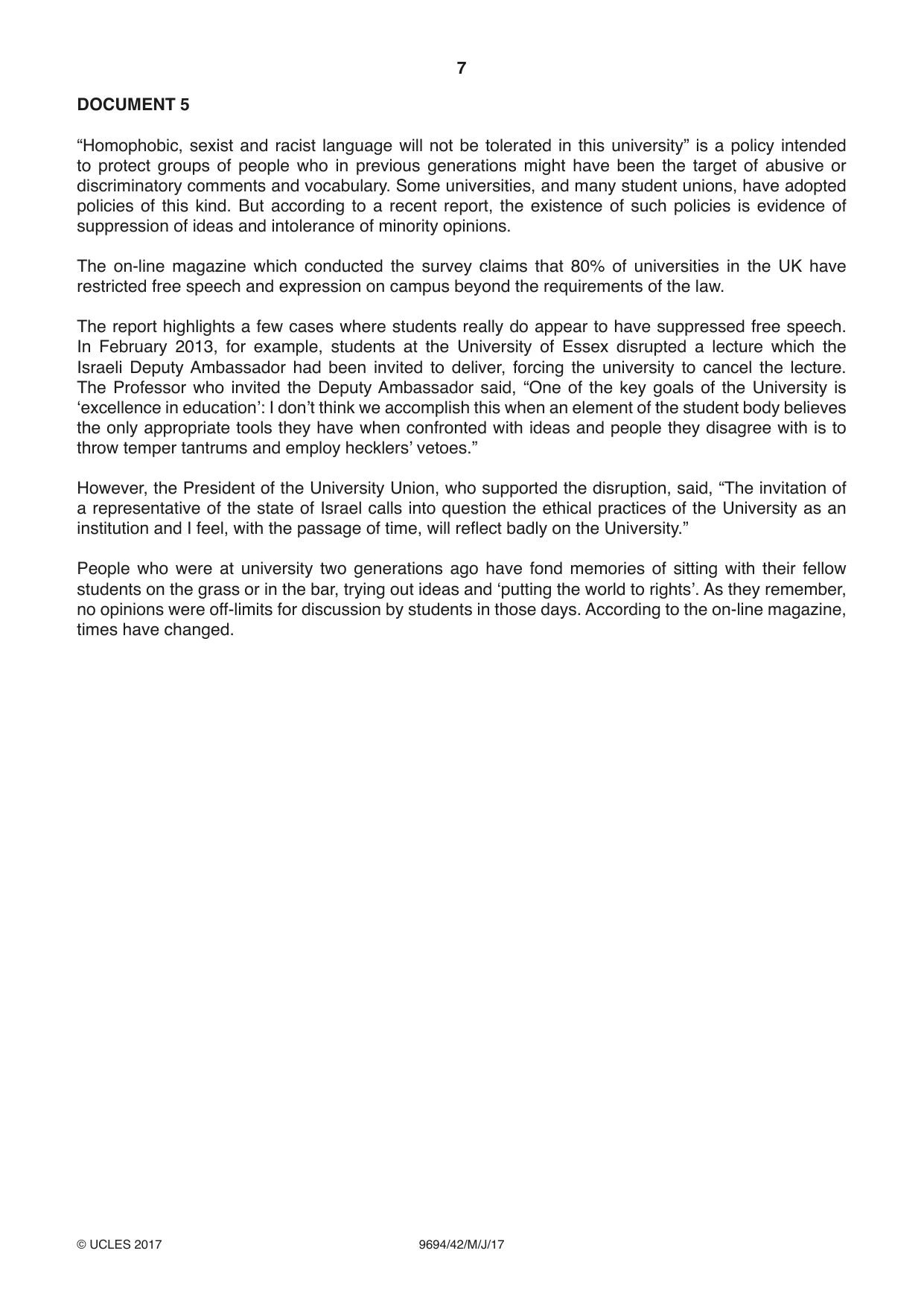Cambridge A Level Thinking Skills 9694 2017 May/June Paper 4 · Variant 2 question paper, page 7 of 8