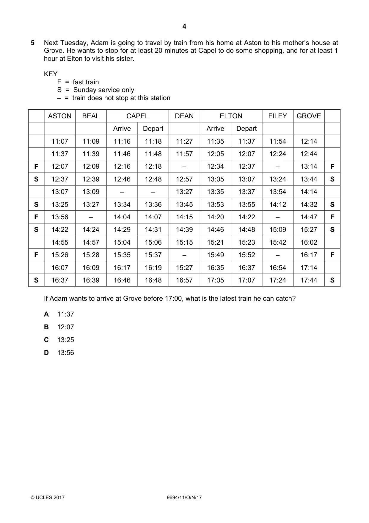 Cambridge A Level Thinking Skills 9694 2017 Oct/Nov Paper 1 · Variant 1 question paper, page 4 of 20