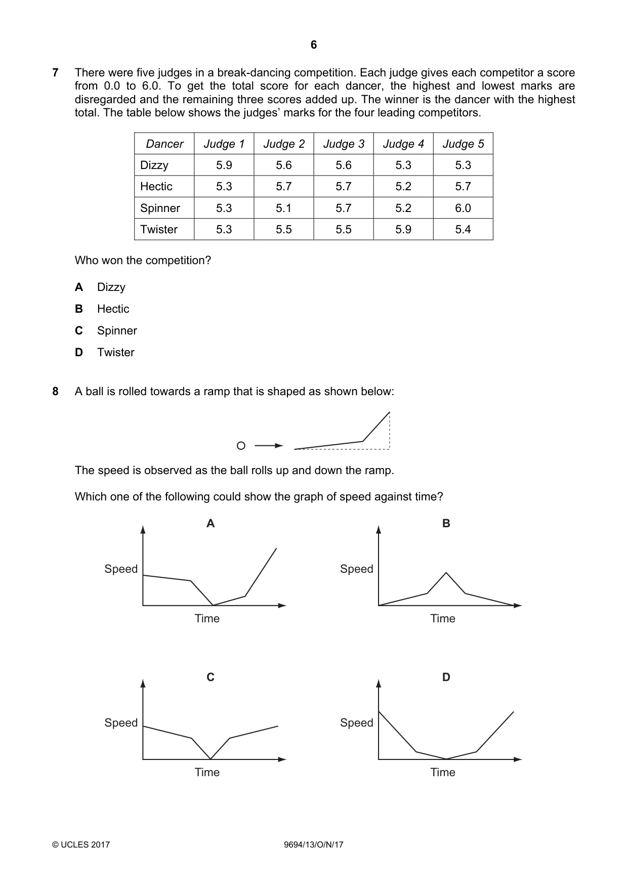 Cambridge A Level Thinking Skills 9694 2017 Oct/Nov Paper 1 · Variant 3 question paper, page 6 of 20
