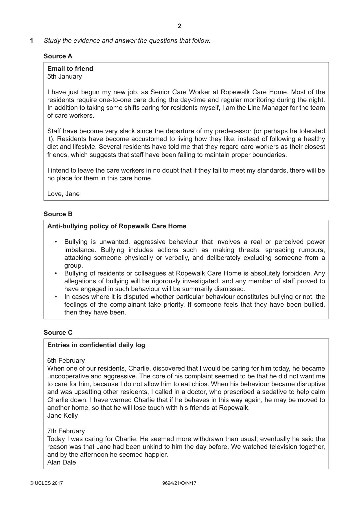 Cambridge A Level Thinking Skills 9694 2017 Oct/Nov Paper 2 · Variant 1 question paper, page 2 of 8