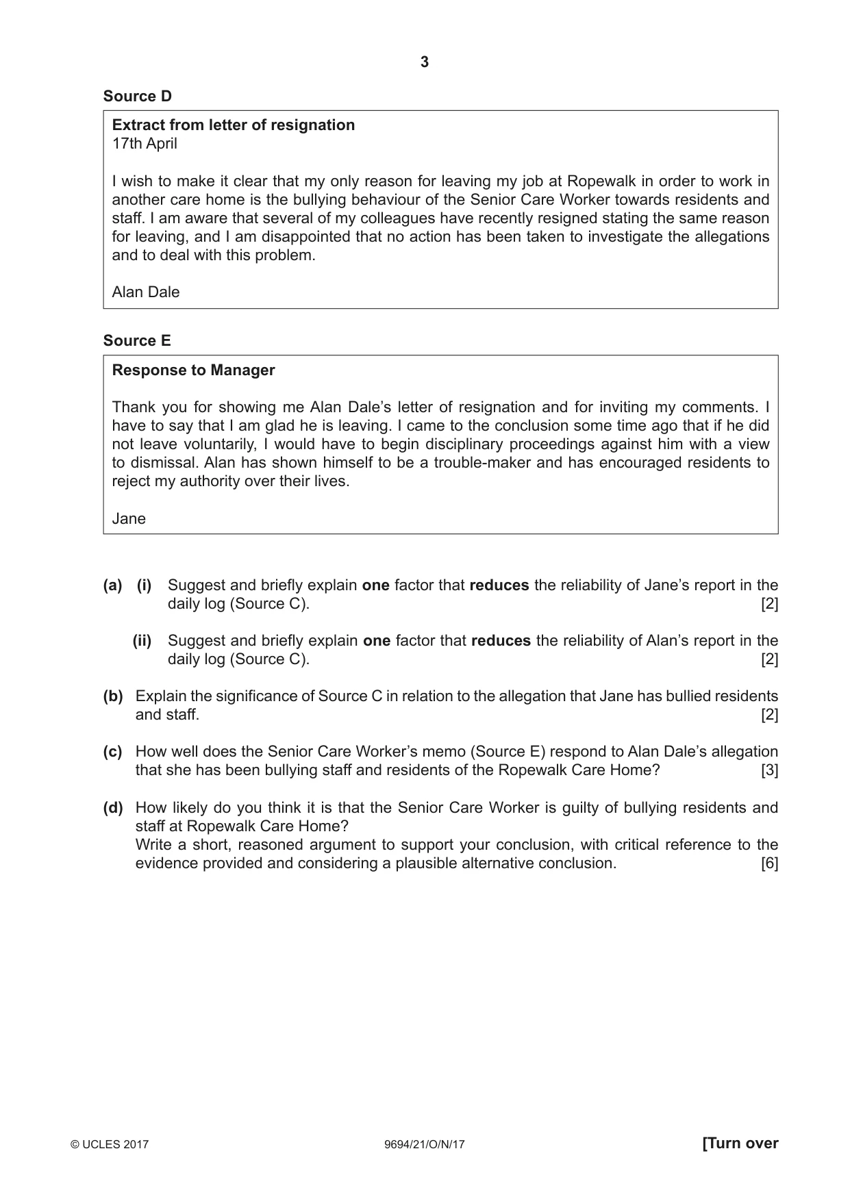 Cambridge A Level Thinking Skills 9694 2017 Oct/Nov Paper 2 · Variant 1 question paper, page 3 of 8