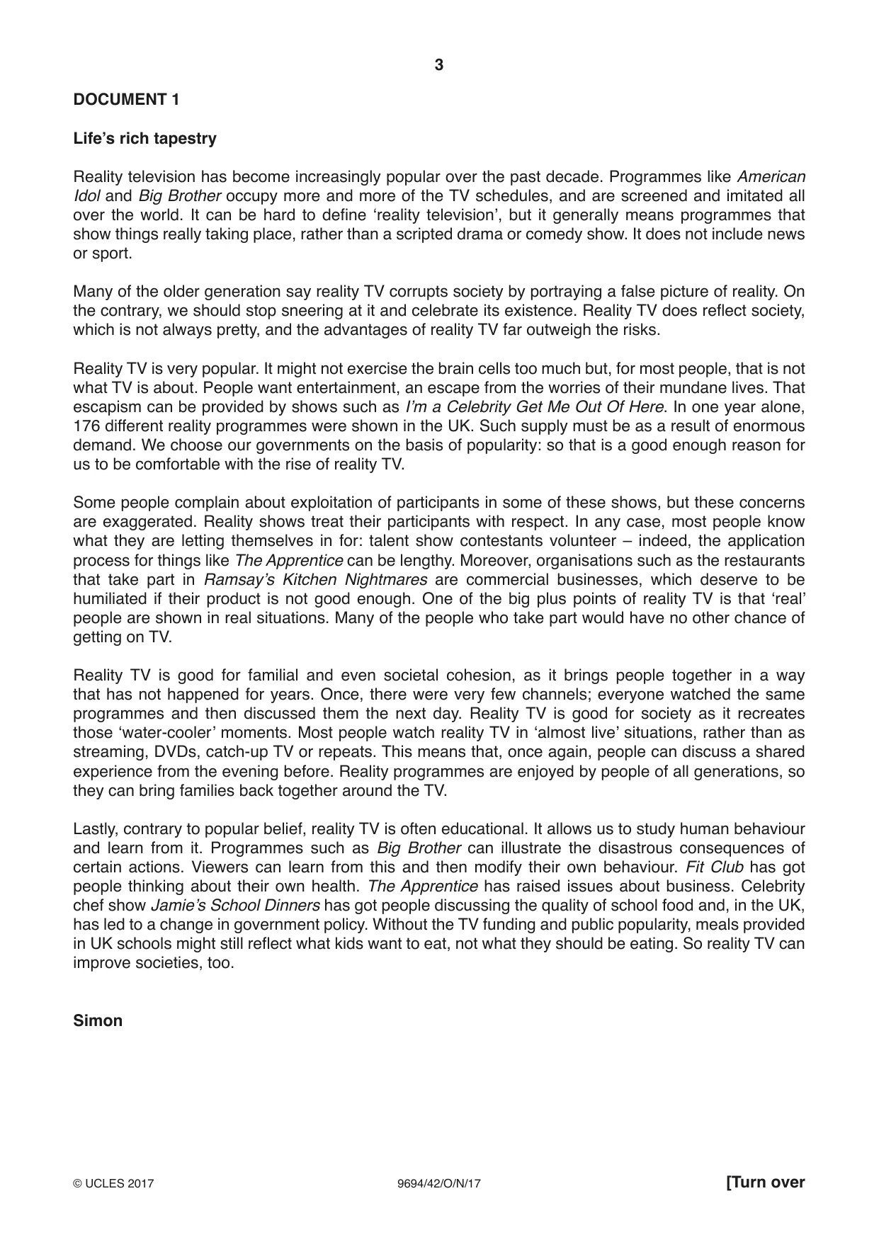 Cambridge A Level Thinking Skills 9694 2017 Oct/Nov Paper 4 · Variant 2 question paper, page 3 of 8