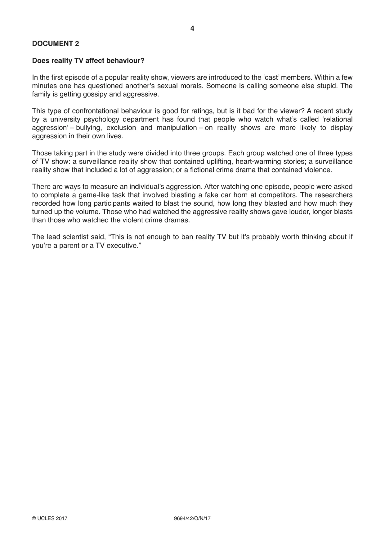 Cambridge A Level Thinking Skills 9694 2017 Oct/Nov Paper 4 · Variant 2 question paper, page 4 of 8