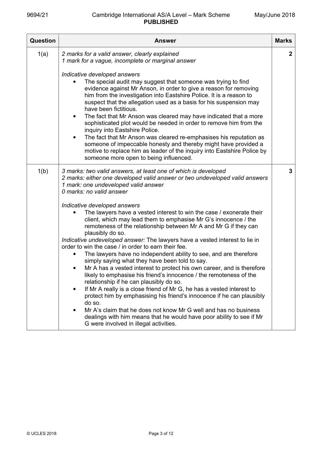 Mark scheme, page 3 of 12