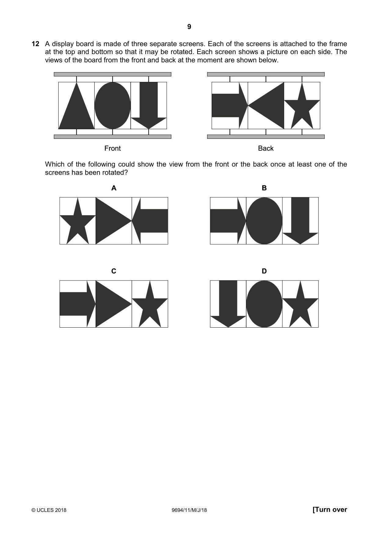Cambridge A Level Thinking Skills 9694 2018 May/June Paper 1 · Variant 1 question paper, page 9 of 20