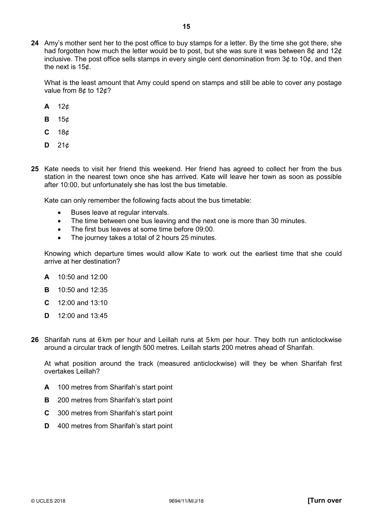 Cambridge A Level Thinking Skills 9694 2018 May/June Paper 1 · Variant 1 question paper, page 15 of 20
