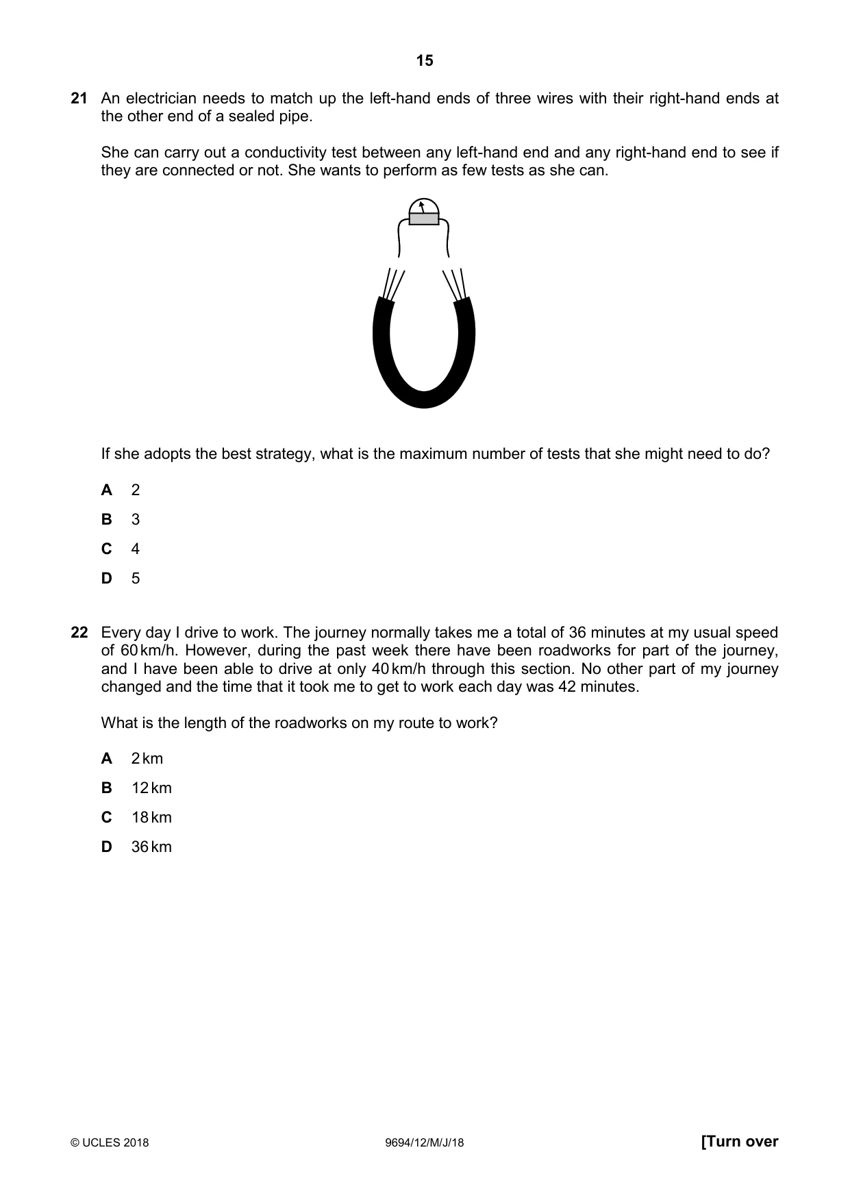 Cambridge A Level Thinking Skills 9694 2018 May/June Paper 1 · Variant 2 question paper, page 15 of 20