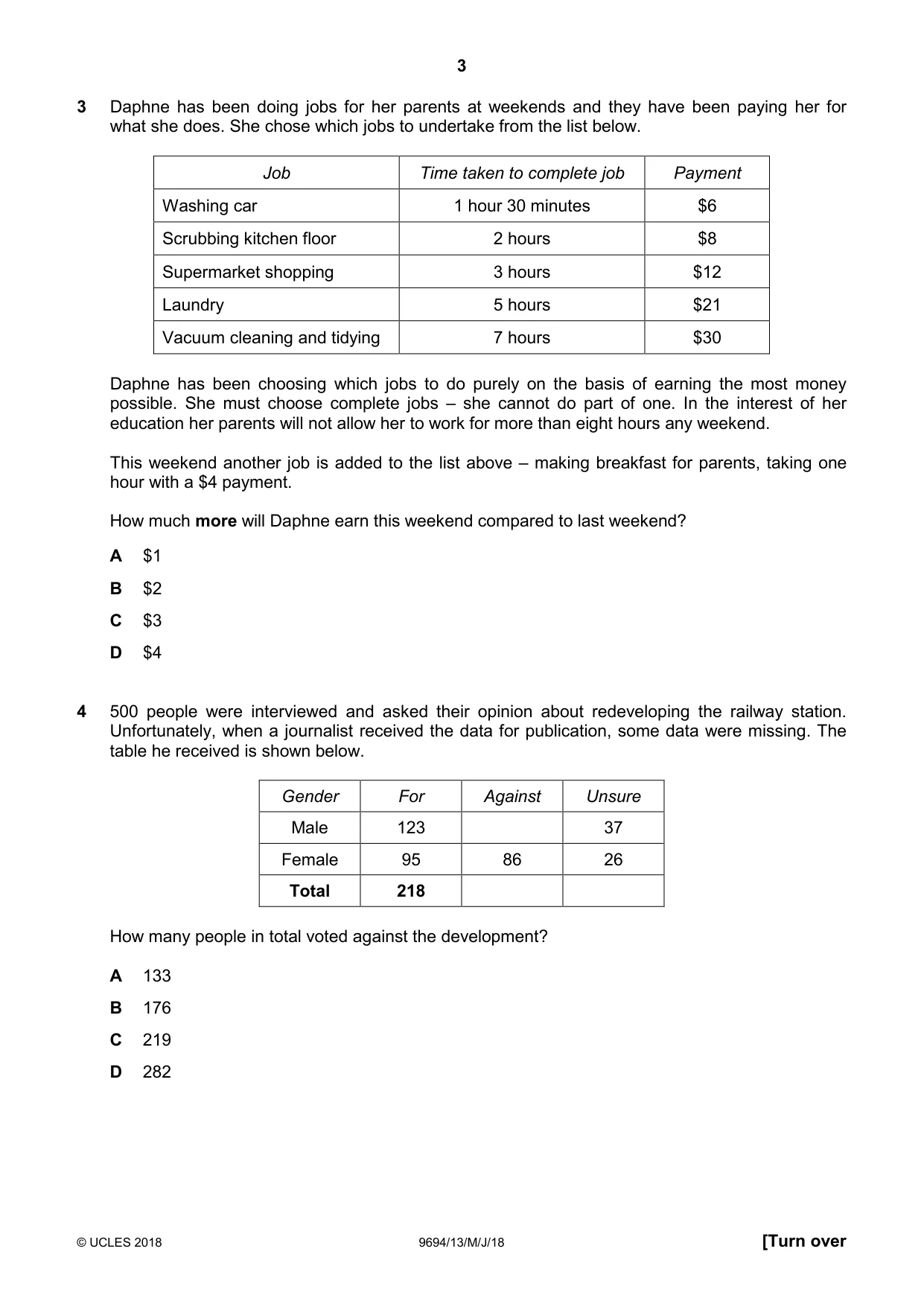 Cambridge A Level Thinking Skills 9694 2018 May/June Paper 1 · Variant 3 question paper, page 3 of 16