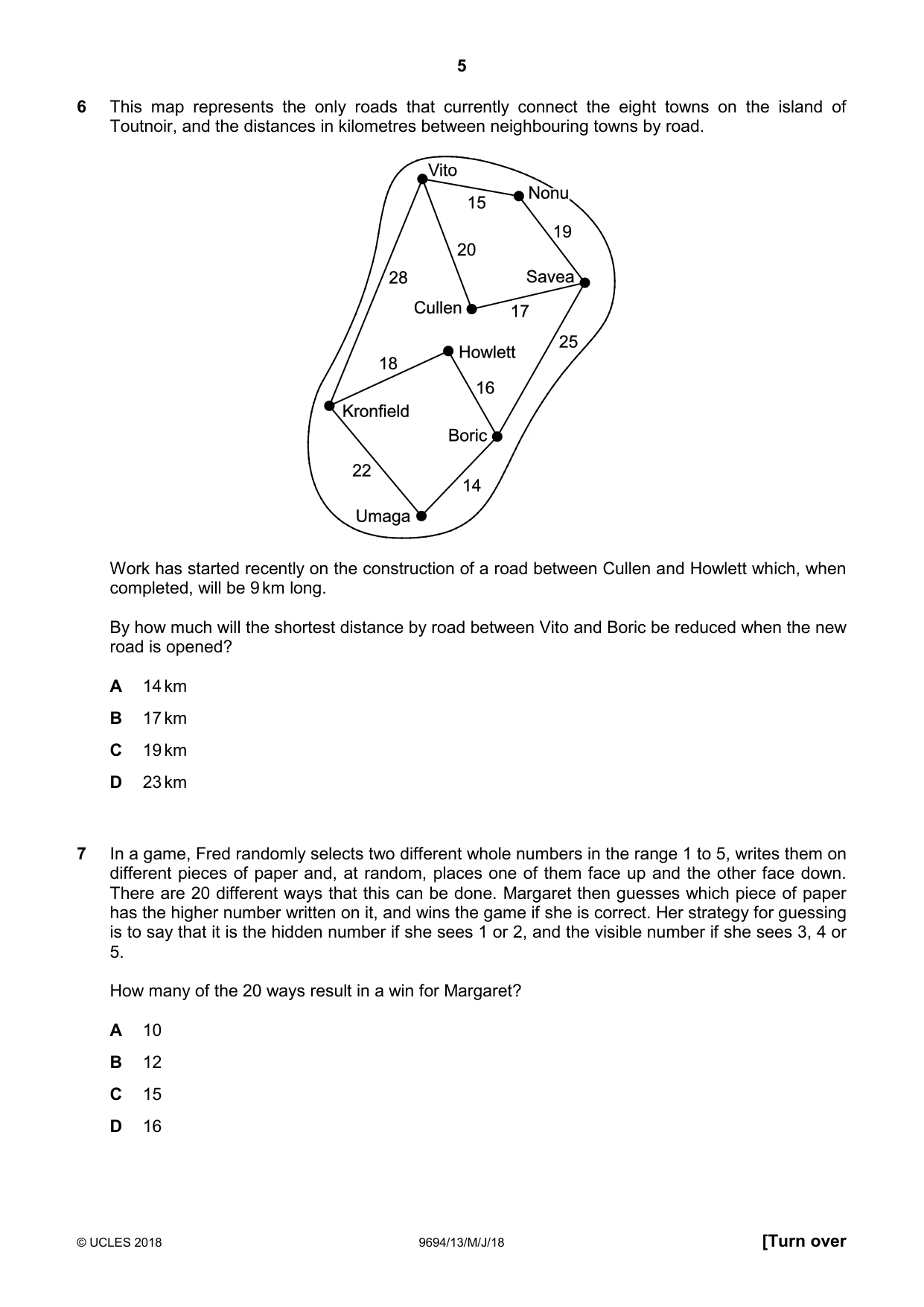 Cambridge A Level Thinking Skills 9694 2018 May/June Paper 1 · Variant 3 question paper, page 5 of 16