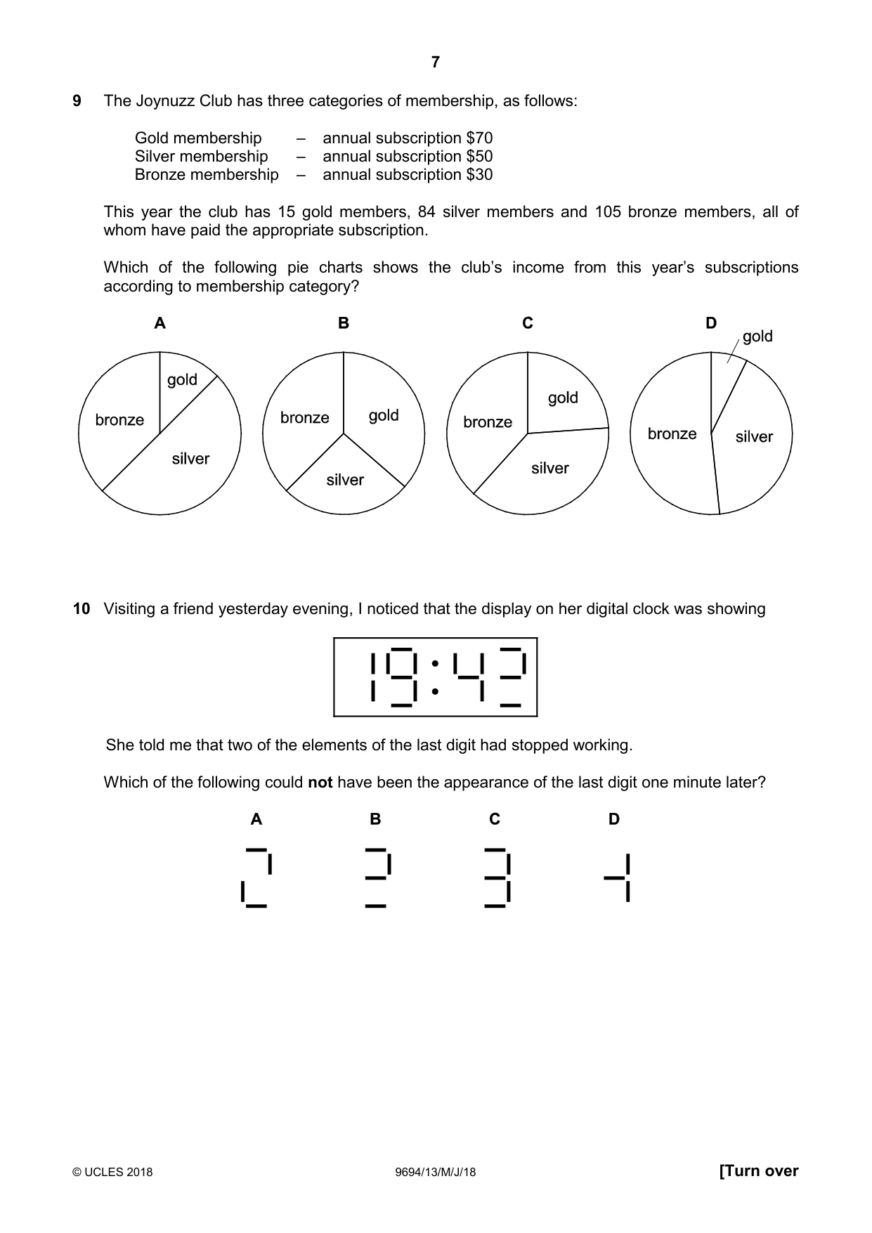 Cambridge A Level Thinking Skills 9694 2018 May/June Paper 1 · Variant 3 question paper, page 7 of 16