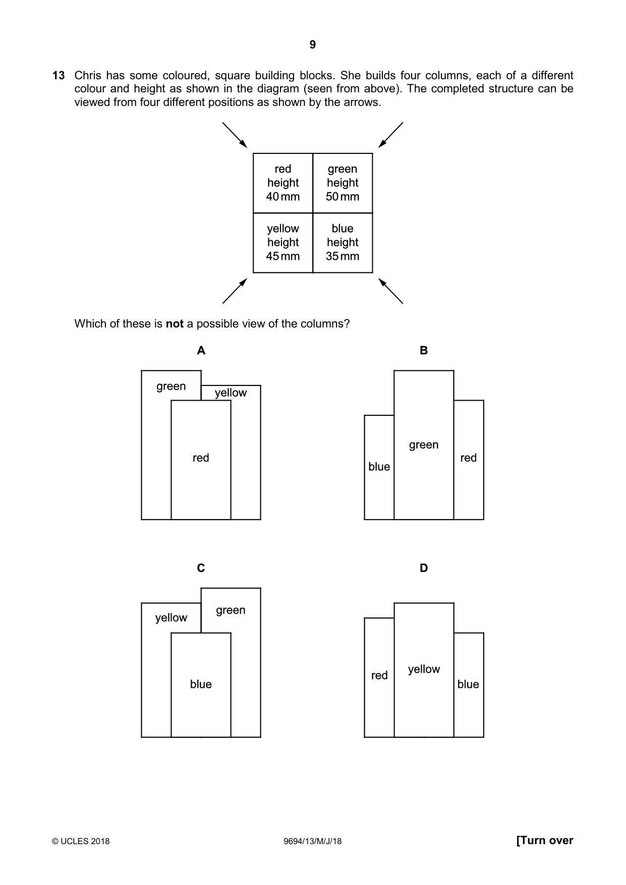 Cambridge A Level Thinking Skills 9694 2018 May/June Paper 1 · Variant 3 question paper, page 9 of 16