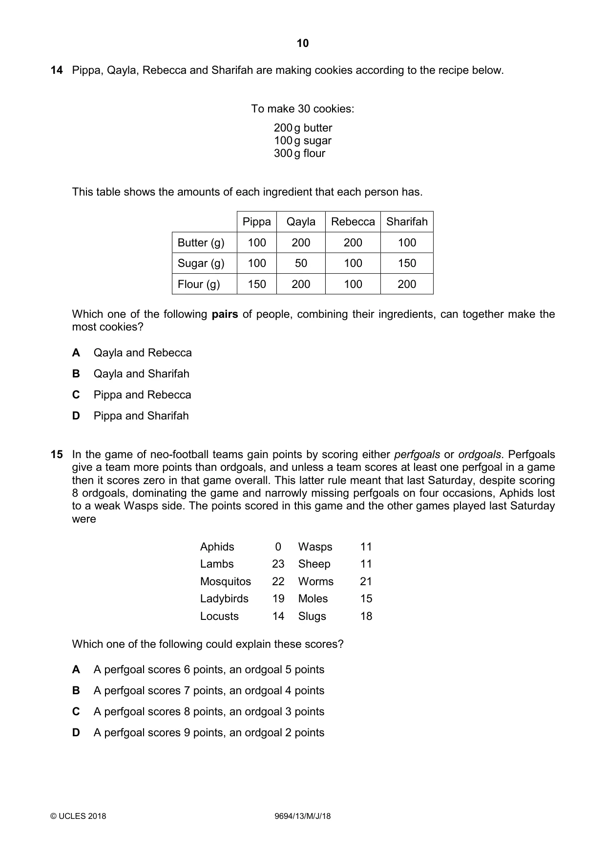 Cambridge A Level Thinking Skills 9694 2018 May/June Paper 1 · Variant 3 question paper, page 10 of 16