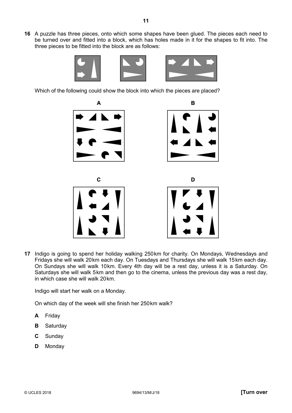 Cambridge A Level Thinking Skills 9694 2018 May/June Paper 1 · Variant 3 question paper, page 11 of 16