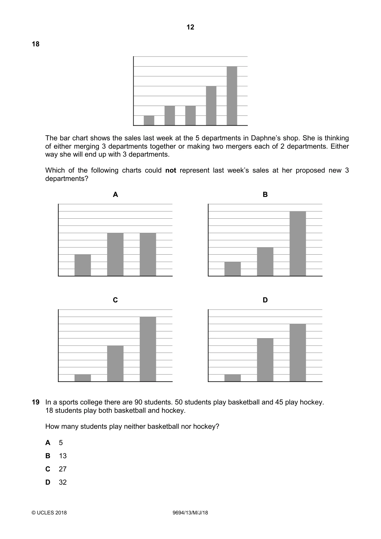 Cambridge A Level Thinking Skills 9694 2018 May/June Paper 1 · Variant 3 question paper, page 12 of 16