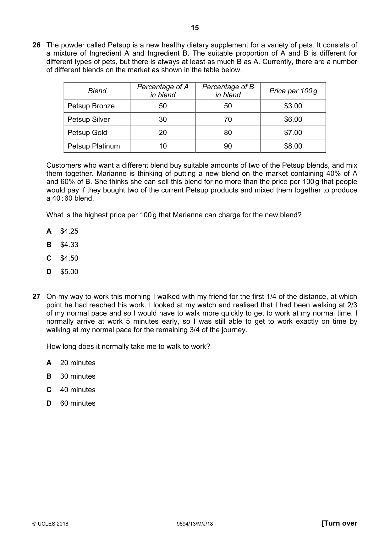Cambridge A Level Thinking Skills 9694 2018 May/June Paper 1 · Variant 3 question paper, page 15 of 16
