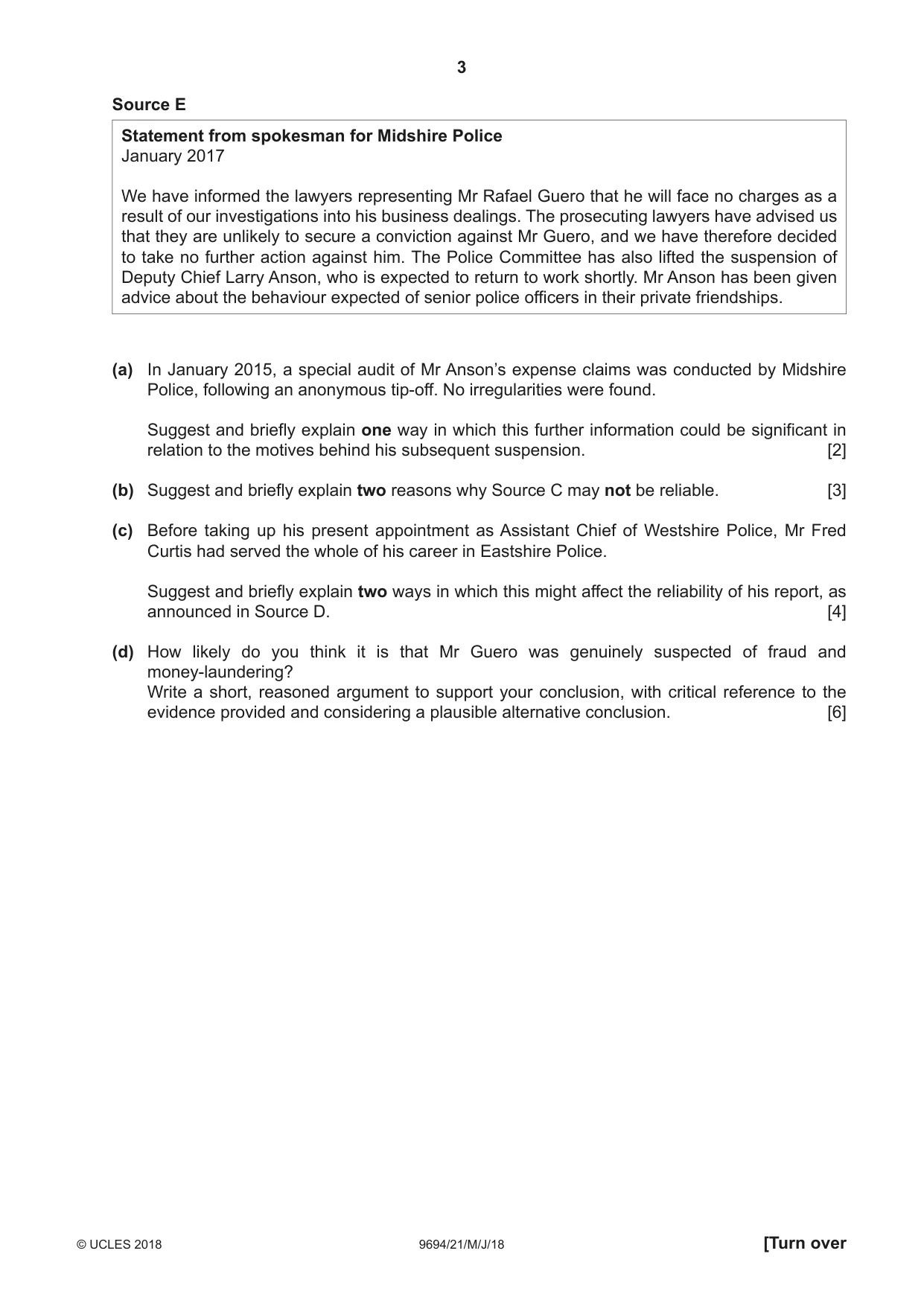 Cambridge A Level Thinking Skills 9694 2018 May/June Paper 2 · Variant 1 question paper, page 3 of 8