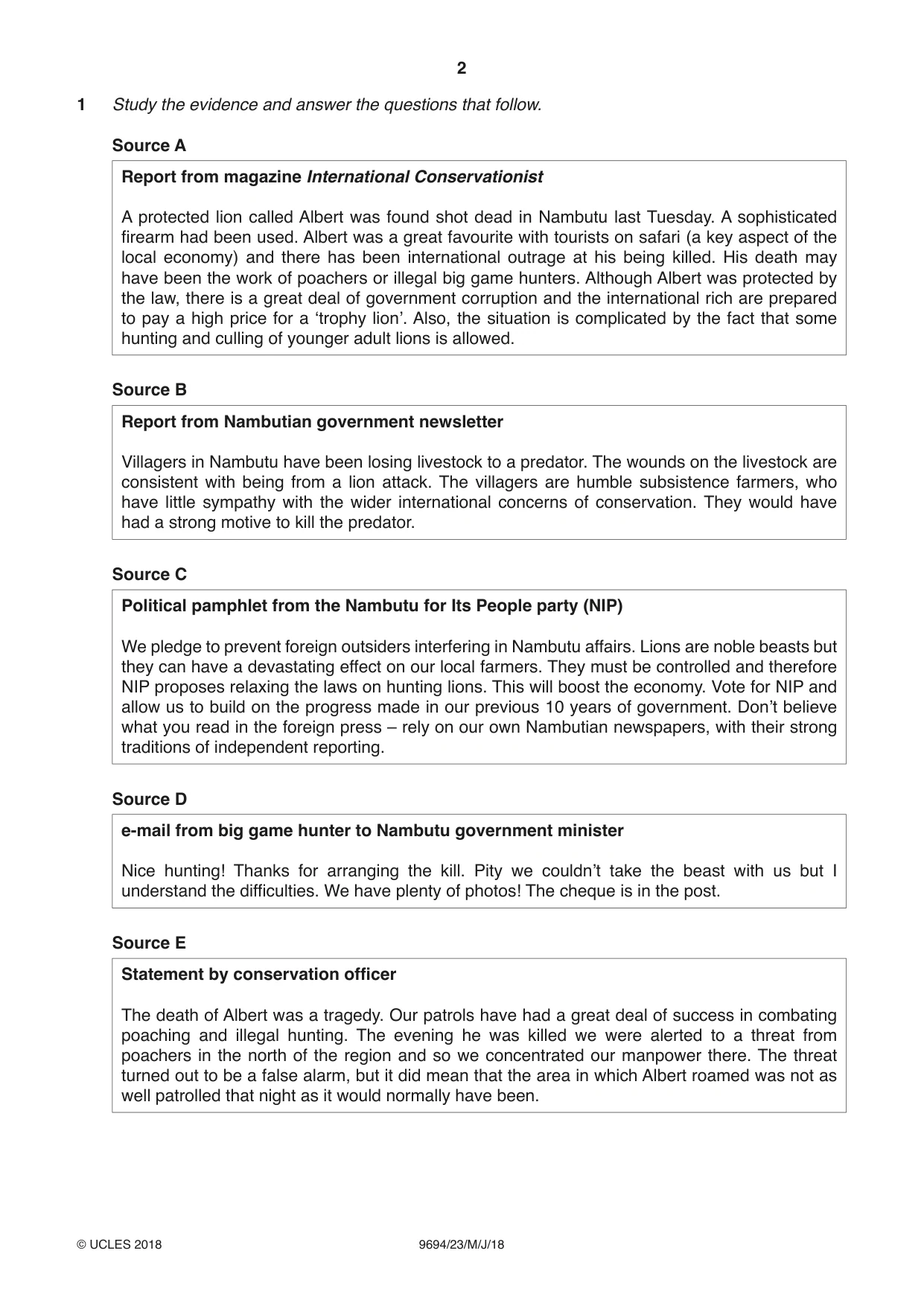 Cambridge A Level Thinking Skills 9694 2018 May/June Paper 2 · Variant 3 question paper, page 2 of 8