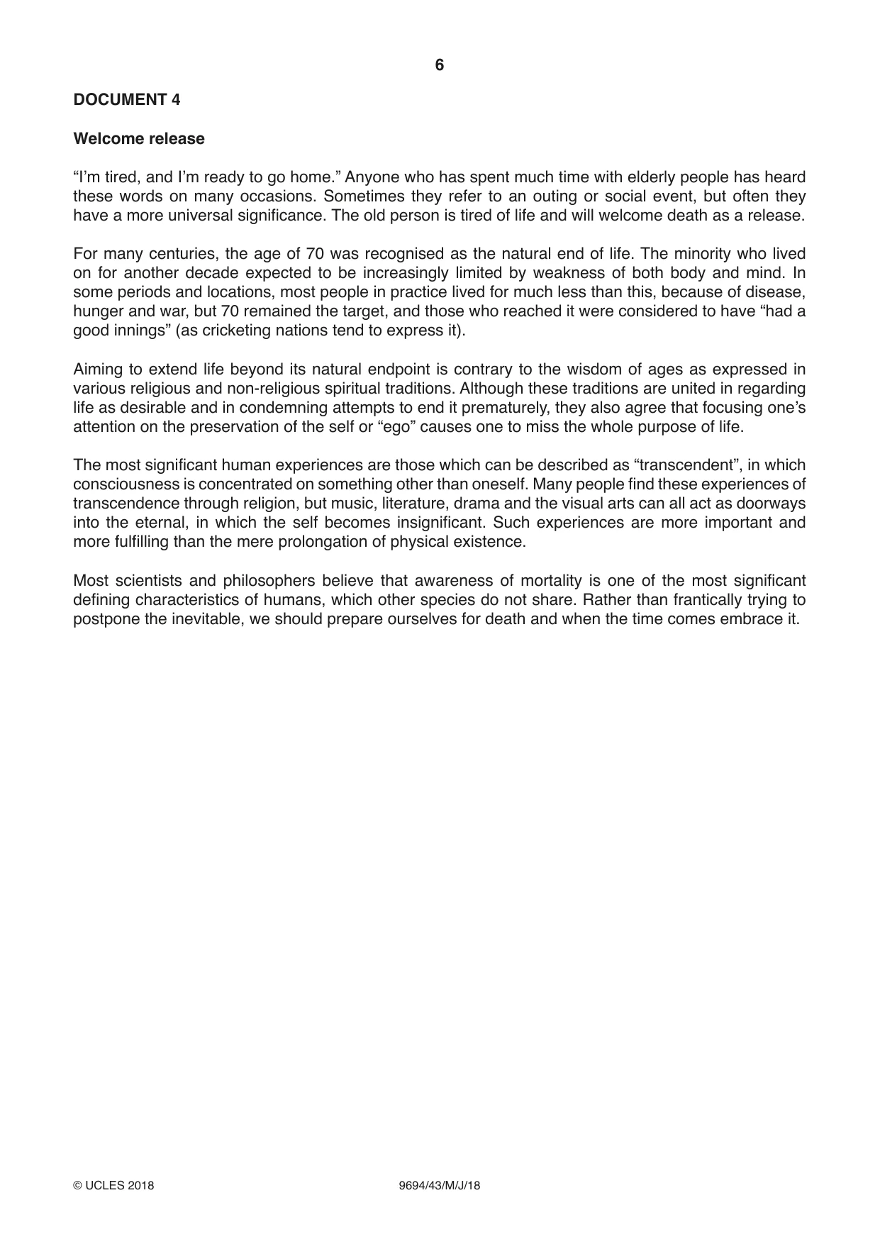 Cambridge A Level Thinking Skills 9694 2018 May/June Paper 4 · Variant 3 question paper, page 6 of 8