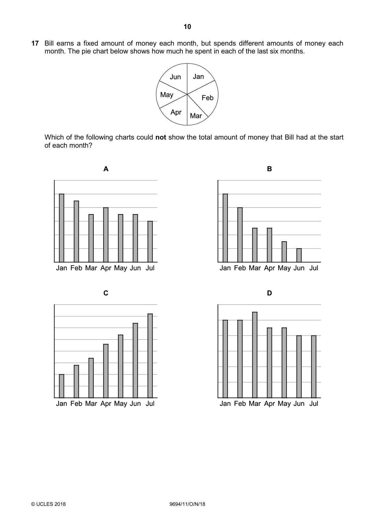 Cambridge A Level Thinking Skills 9694 2018 Oct/Nov Paper 1 · Variant 1 question paper, page 10 of 16