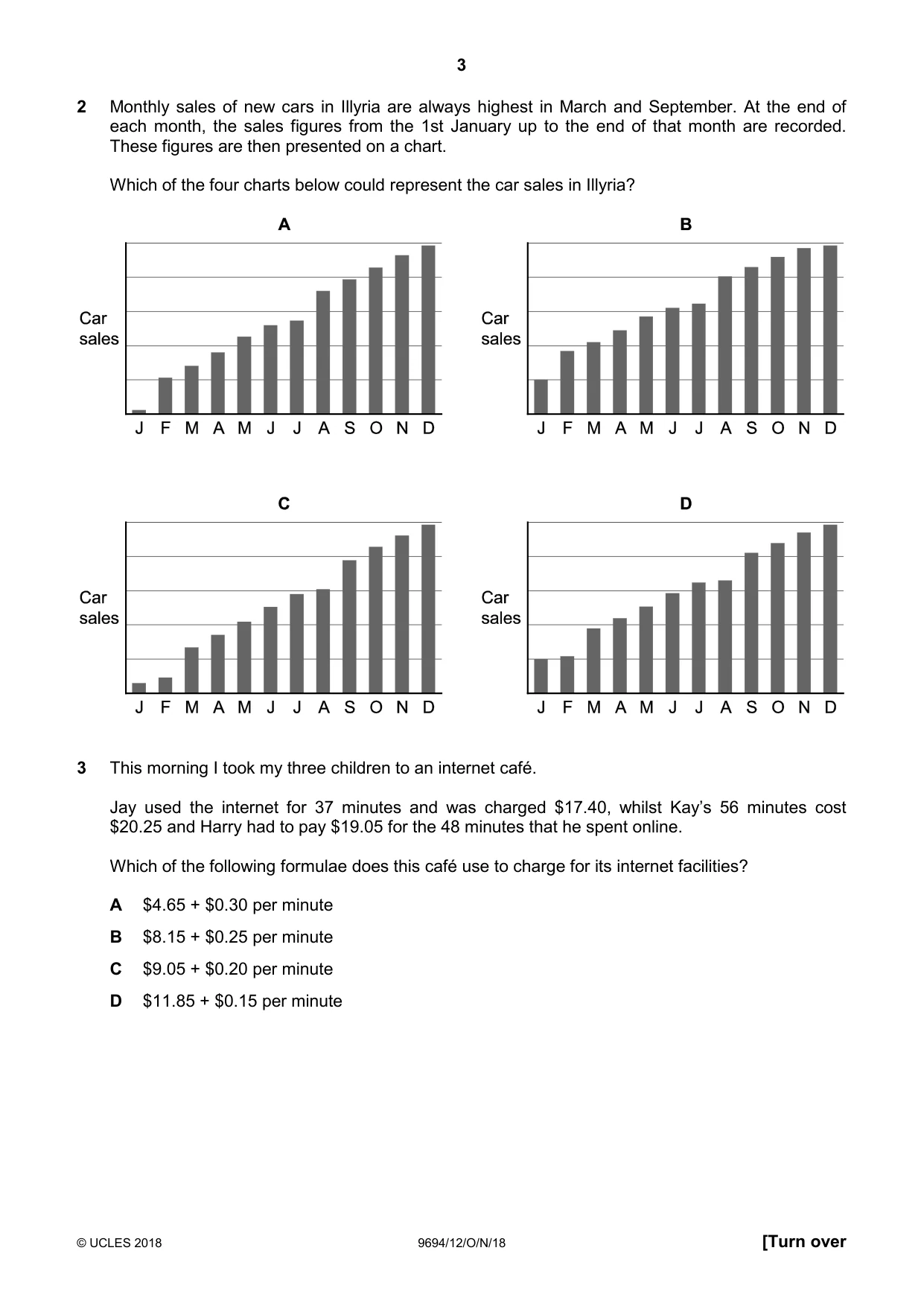 Cambridge A Level Thinking Skills 9694 2018 Oct/Nov Paper 1 · Variant 2 question paper, page 3 of 16