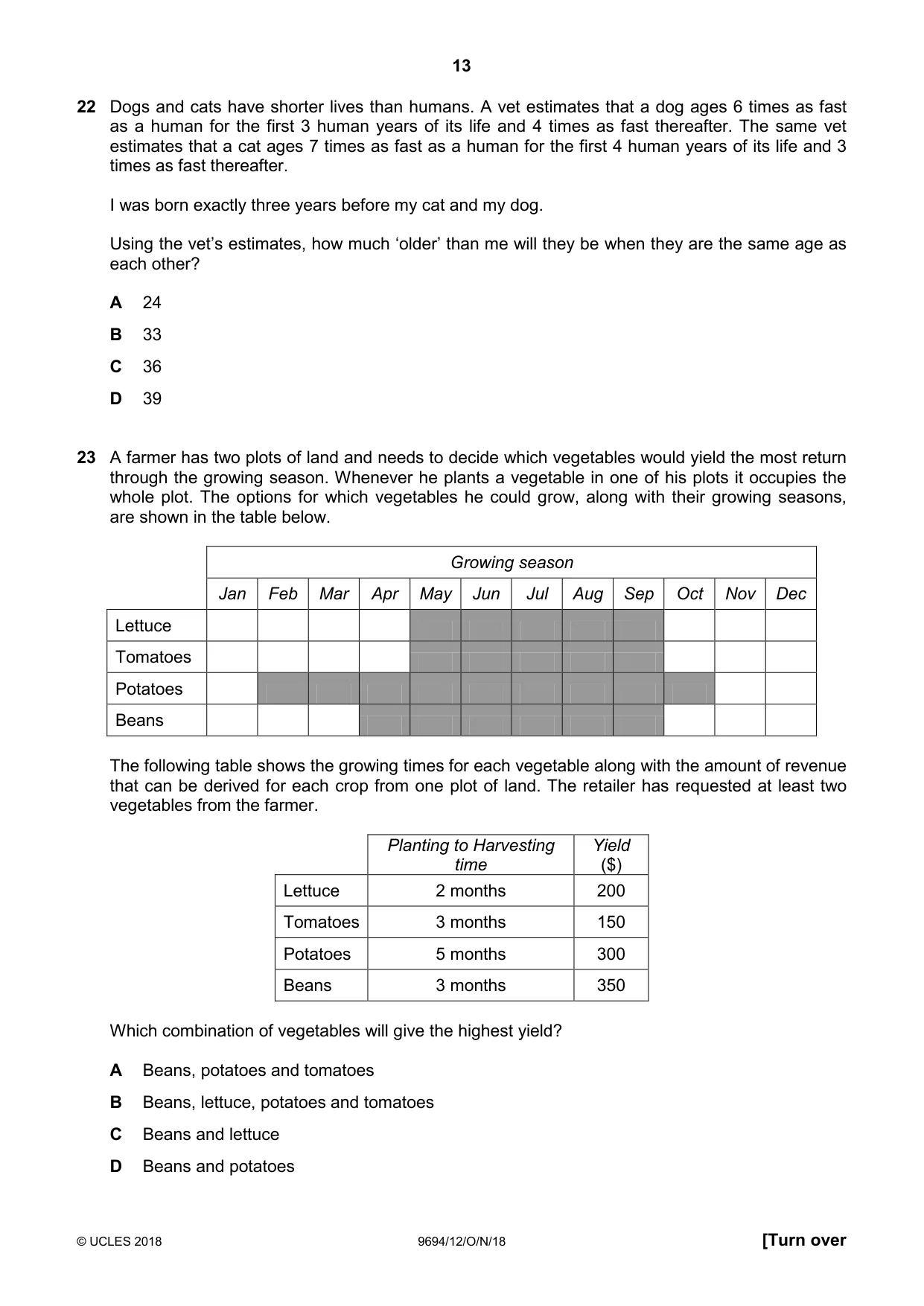 Cambridge A Level Thinking Skills 9694 2018 Oct/Nov Paper 1 · Variant 2 question paper, page 13 of 16